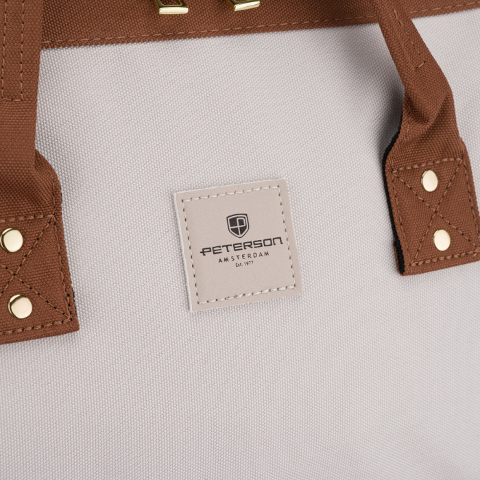 Rucsac de damă din poliester bej și maro cu compartiment pentru laptop - Peterson PTR-PTN ALFA BR-BE [6]