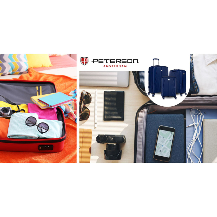 Valiză de călătorie medie bleumarin cu mâner telescopic și roți pivotante - Peterson PTR-PTN PP-09-W-M-1617 N [18]