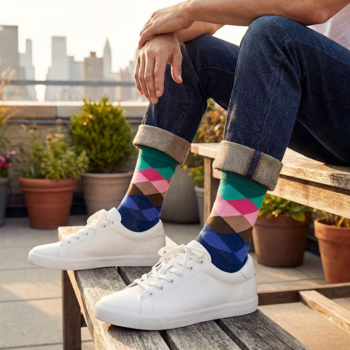 Set de 5 perechi de șosete bărbătești, mărimea 40-45, din bumbac și poliester - Peterson PTR-PTN SML-S5-40-45-RO2 [28]