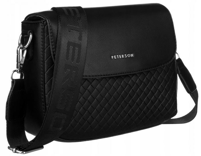 Geantă de damă din piele ecologică cu o curea largă - Peterson PTN 6455-9900 BL [3]