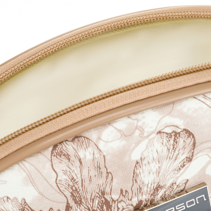 Geantă cosmetică compactă, bej, pentru femei, cu imprimeu botanic - Peterson PTR-PTN KOS-J01-0062 L03 [9]