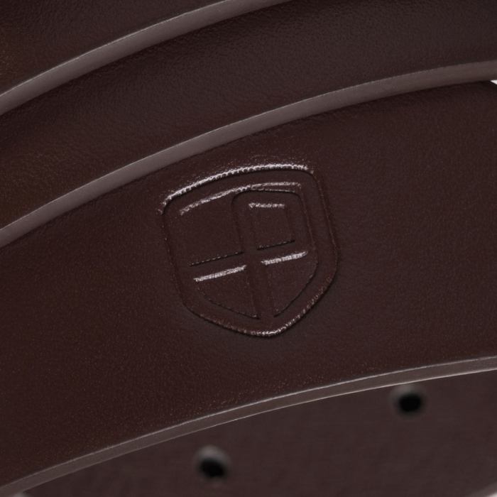 Curea de damă îngustă, maro închis, din piele ecologică, cu cataramă argintie - Peterson PTR-PTN STU-19S1 [4]