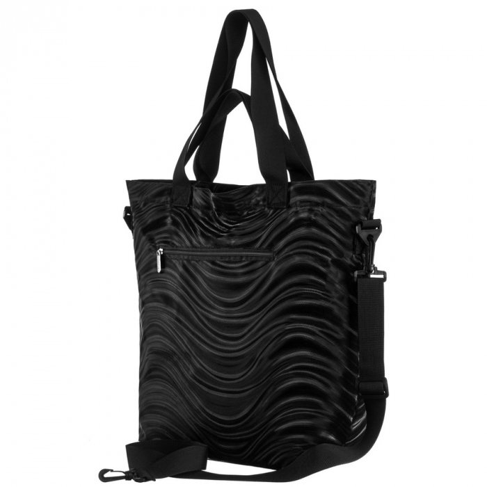 Geantă de damă din poliester negru cu model ondulat - Rovicky PTR-R-TZ15605-2462 BLACK [3]