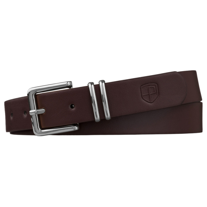 Curea de damă îngustă, maro închis, din piele ecologică, cu cataramă argintie - Peterson PTR-PTN STU-19S1 [2]