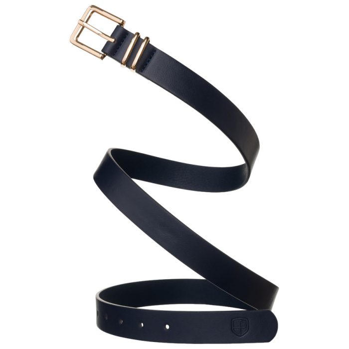 Curea îngustă de damă din piele ecologică bleumarin cu cataramă aurie - Peterson PTR-PTN STU-15G1 [6]