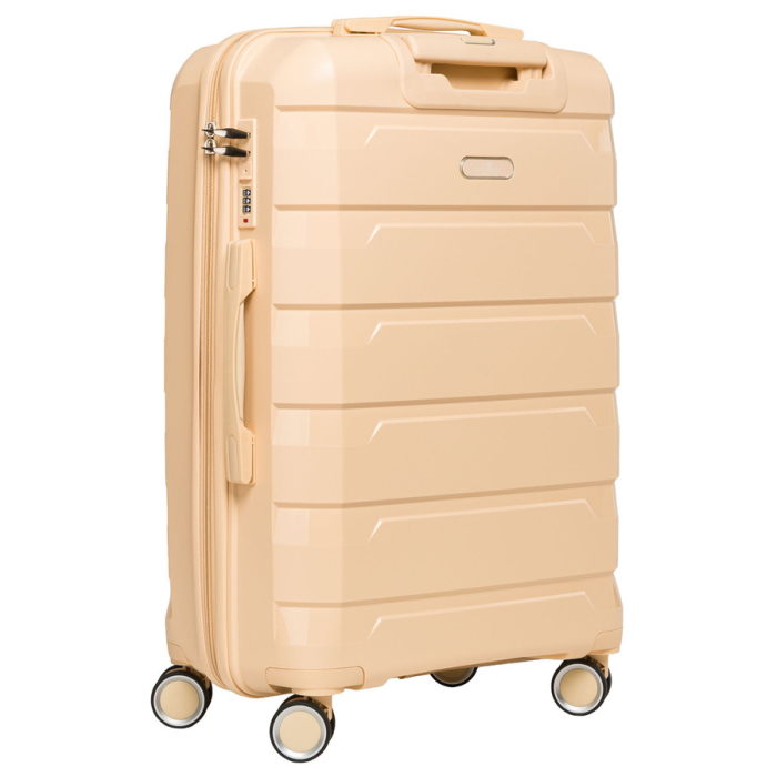 Valiză mare din polipropilenă, bej, cu mâner telescopic retractabil și lacăt cu combinație - Peterson PTR-PTN HPP-01-W-L-1860 [4]