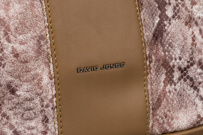 Geanta de dama din piele ecologica cu model de sarpe - David Jones 6885-4 CAMEL [4]