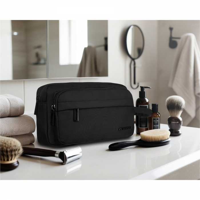 Geantă neagră pentru cosmetice de călătorie din poliester cu mâner confortabil - Peterson PTR-PTN KOS-YG-03 BLACK [2]