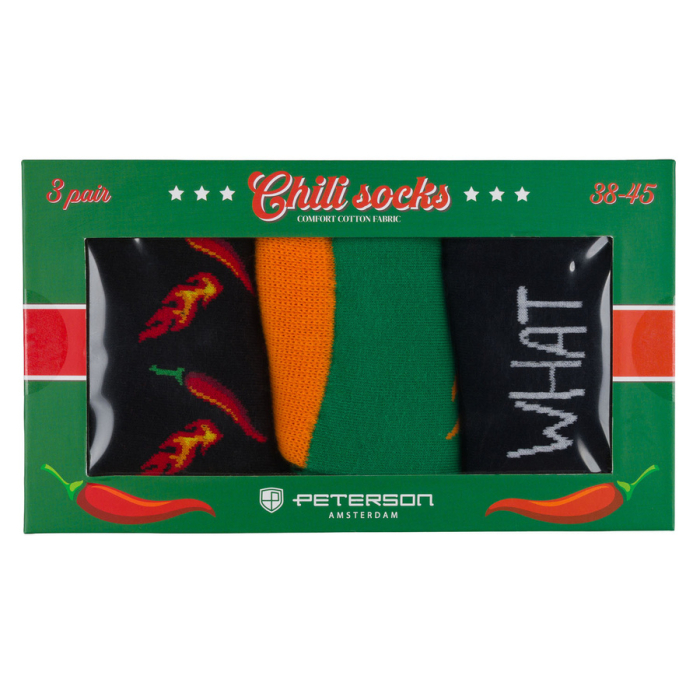 Set de șosete bărbătești în mărimile 38-44 cu model cu chili - Peterson PTR-PTN SML-S3W-CH-38-44 [4]