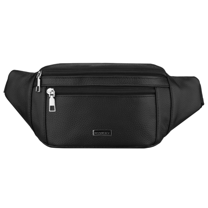 Borsetă bărbătească neagră din piele naturală, cu o singură compartimentare - Rovicky PTR-R-ST7-06-7625-BLACK [2]