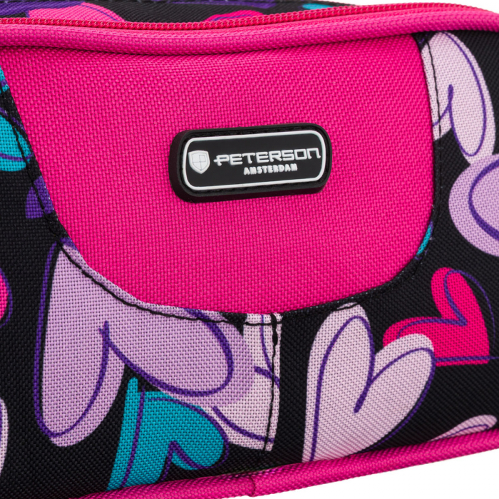 Penar școlar multicolor din poliester cu inimioare, închis cu fermoare - Peterson PTR-PTN MOTYLEK-5189 G54 [4]