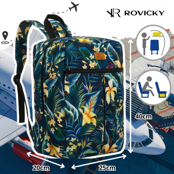 Rucsac de călătorie spațios cu model floral și fermoar - Rovicky PTR-R-PL-01-9005 09 [2]