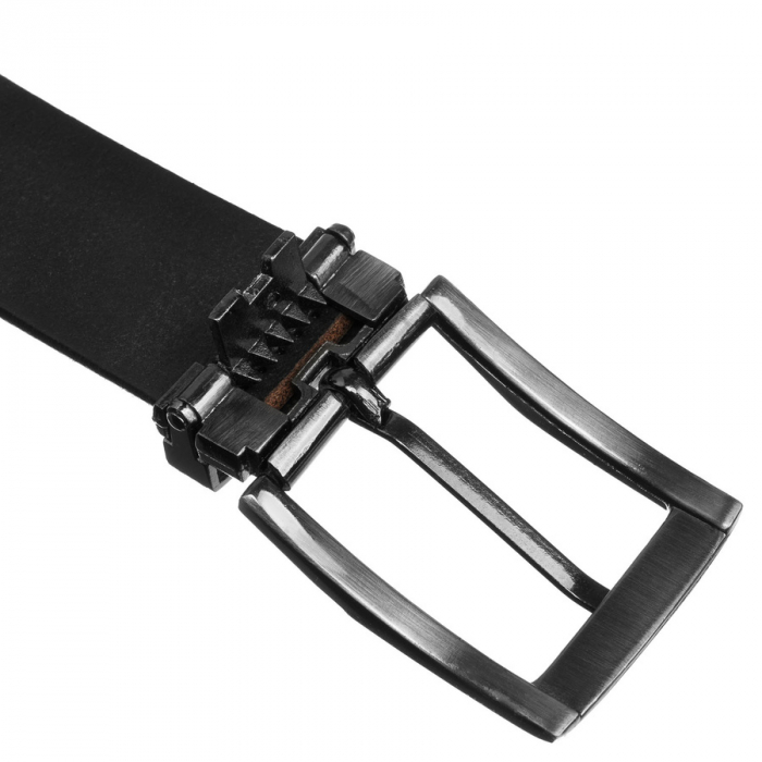 Curea bărbătească lată din piele neagră cu cataramă clasică - Peterson PTR-PTN LTP-TEX-85 BL [6]
