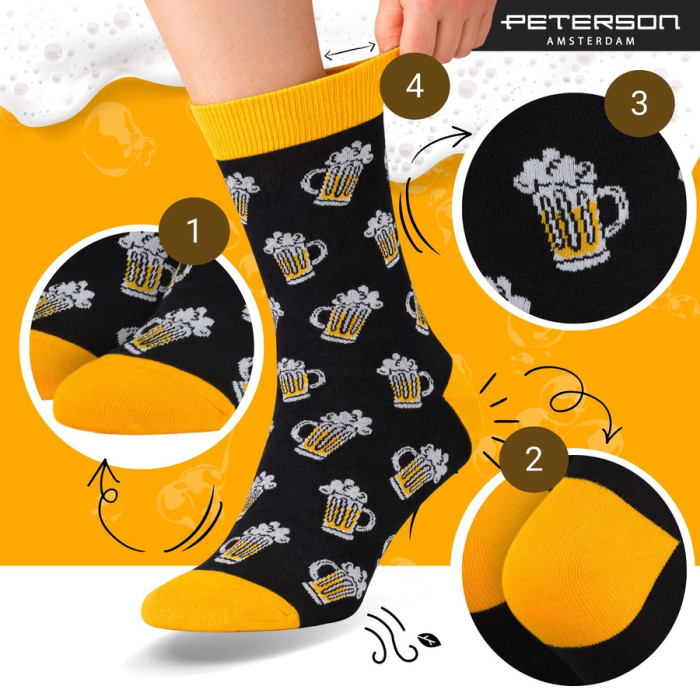 Set de șosete bărbătești cu diverse modele de bere, mărimi 38-45 - Peterson PTR-PTN SML-S3W-BE-38-44 [41]