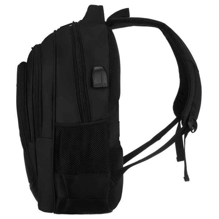 Rucsac școlar negru din poliester cu port USB - Peterson PTR-PTN BHX-03-7086 Bl [6]