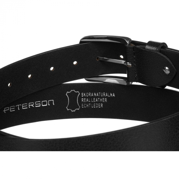 Curea bărbătească din piele neagră cu cataramă clasică - Peterson PTR-PTN LTP-TWT-85 BL [3]