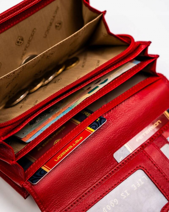 Portofel dama din piele naturala Peterson PTR-PTN KA-25-9566 RED/N [11]