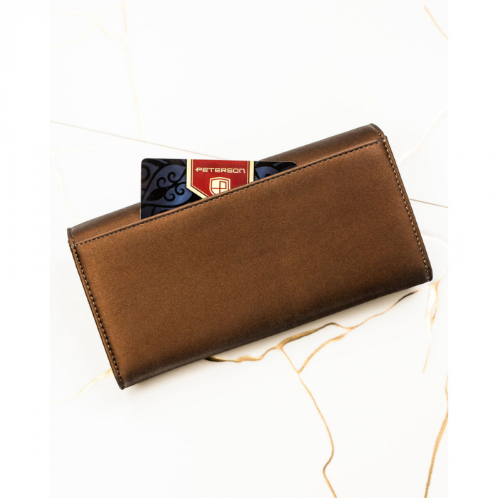 Portofel din piele pentru femei Peterson PTR-PTN PS401-HNL BROWN [5]