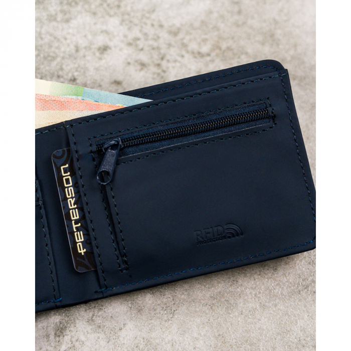 Portofel din piele pentru barbati Peterson PTR-PTN EH-04Z NAVY [9]