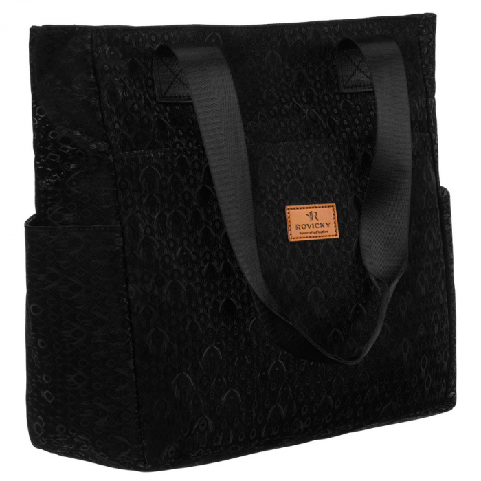 Geantă de cumpărături din material textil negru - Rovicky PTR-R-TZ-01-2417 BLACK W [1]