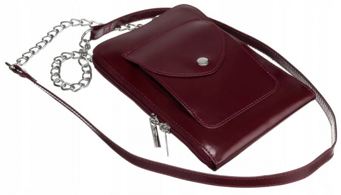 Mini geanta de dama din piele naturala PTR-4822-SB-4691 CHERRY [7]