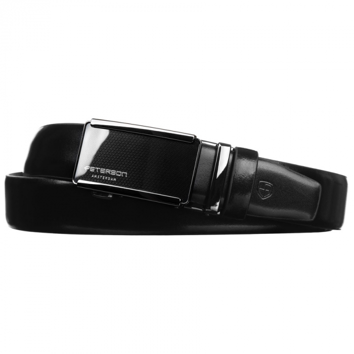 Curea din piele naturala pentru barbati Peterson PTR-PTN A009 BLACK [2]