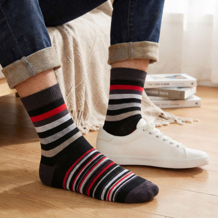 Set de 5 perechi de șosete bărbătești cu dungi, mărimi 40-45 - Peterson PTR-PTN SML-S5-40-45-PA1 [18]