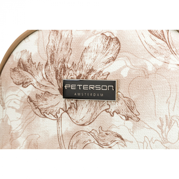 Geantă cosmetică compactă, bej, pentru femei, cu imprimeu botanic - Peterson PTR-PTN KOS-J01-0062 L03 [7]