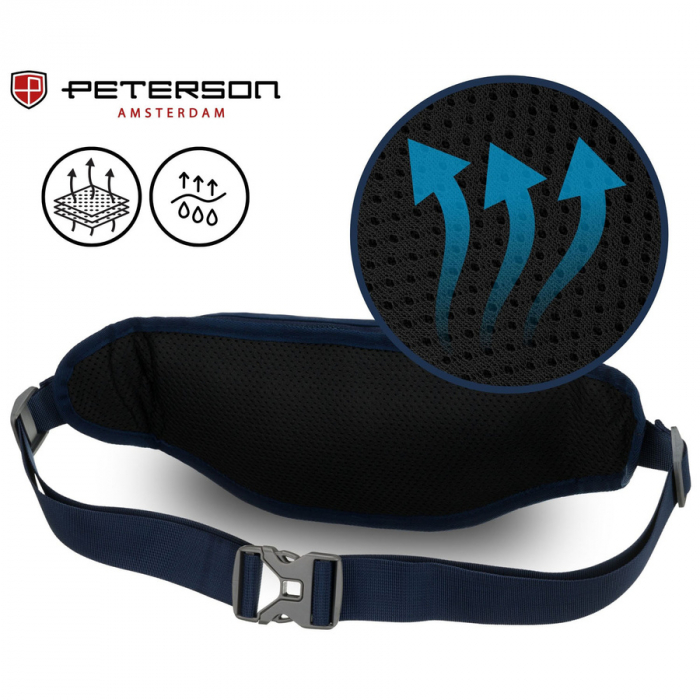 Geantă sport și spațioasă tip borseta din poliester, bleumarin - Peterson PTR-PTN SWY-02-6997 NAVY [5]