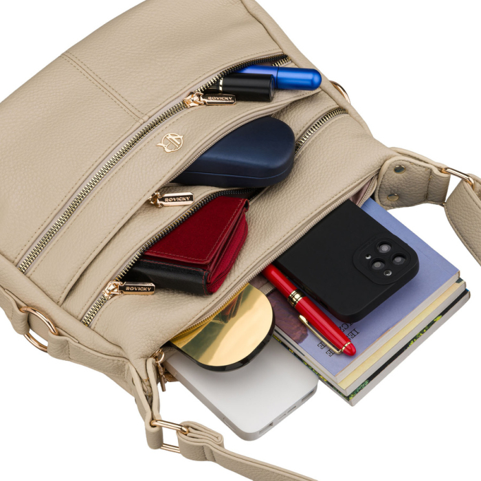 Geantă de damă bej din piele ecologică cu curea lungă - Rovicky R-KP-12-A19-4985 BEI [8]