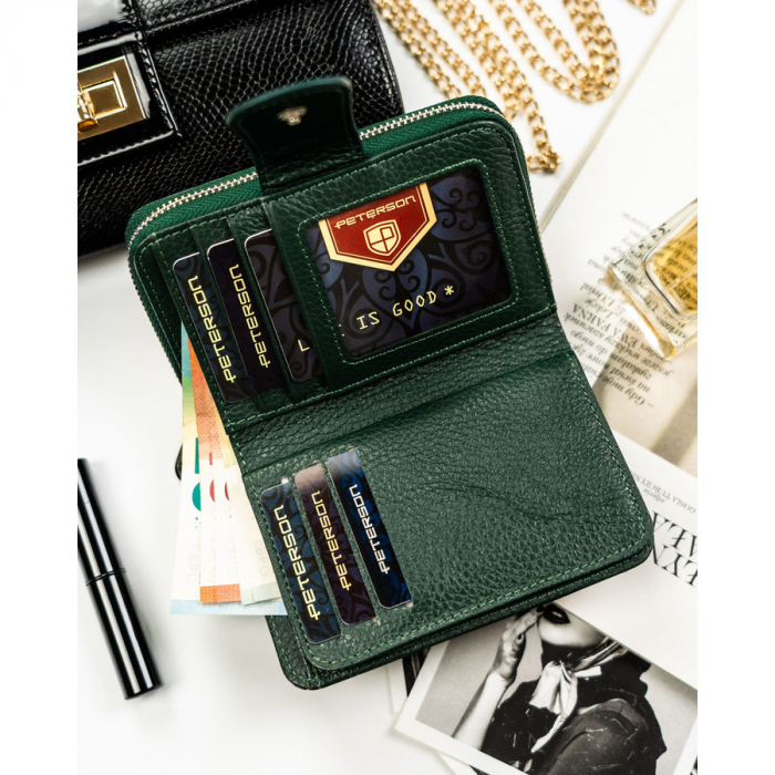 Portofel dama din piele naturala Peterson PTR-PTN PS115-FDS GREEN [6]