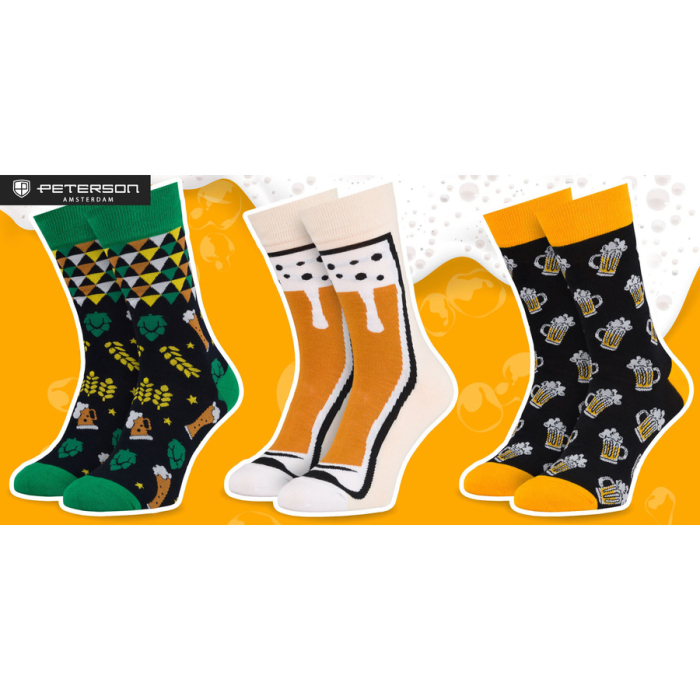 Set de șosete bărbătești cu diverse modele de bere, mărimi 38-45 - Peterson PTR-PTN SML-S3W-BE-38-44 [36]
