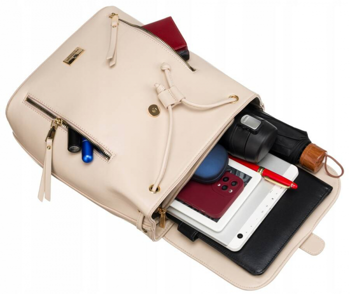 Rucsac elegant de dama din piele ecologica - Peterson PTR-PTN L61409-0272 BEI [7]
