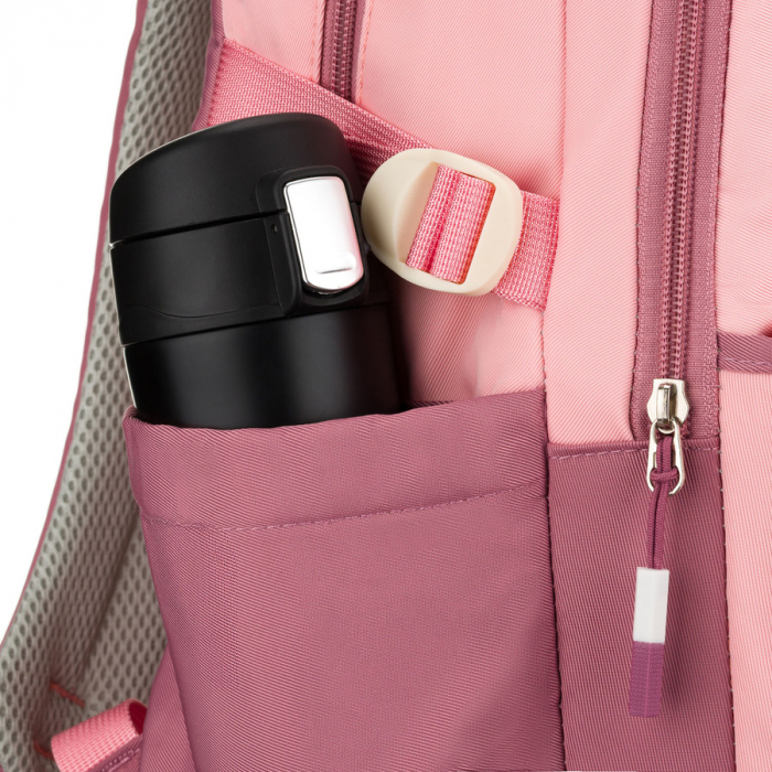 Rucsac școlar spațios din poliester roz, cu bretele reglabile - Peterson PTR-PTN 8610-1327 PINK [16]