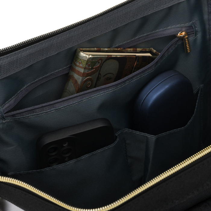 Rucsac de damă din poliester gri și negru, perfect pentru bagaj de mână - Peterson PTR-PTN ALFA BL-BL [9]