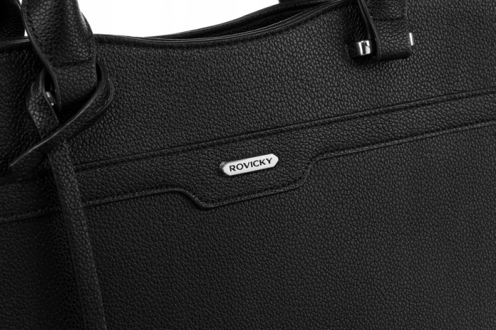 Geanta shopper de dama eleganta, incapatoare, din piele ecologica - Rovicky R-072-02-0317 BL [4]