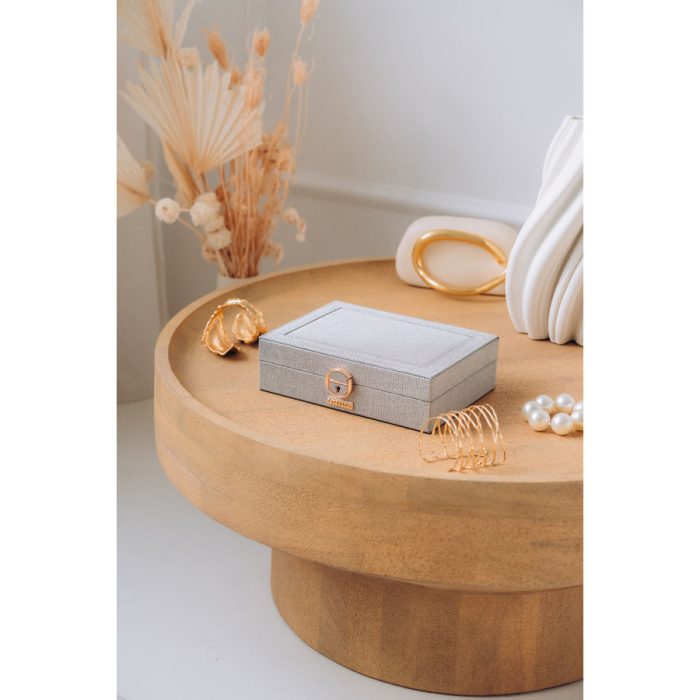 Cutie de bijuterii din argint cu spațiu dedicat pentru ceas, încuiabilă cu cheie și zăvor - Peterson PTR-PTN SZK-13-6001 BL-S [2]