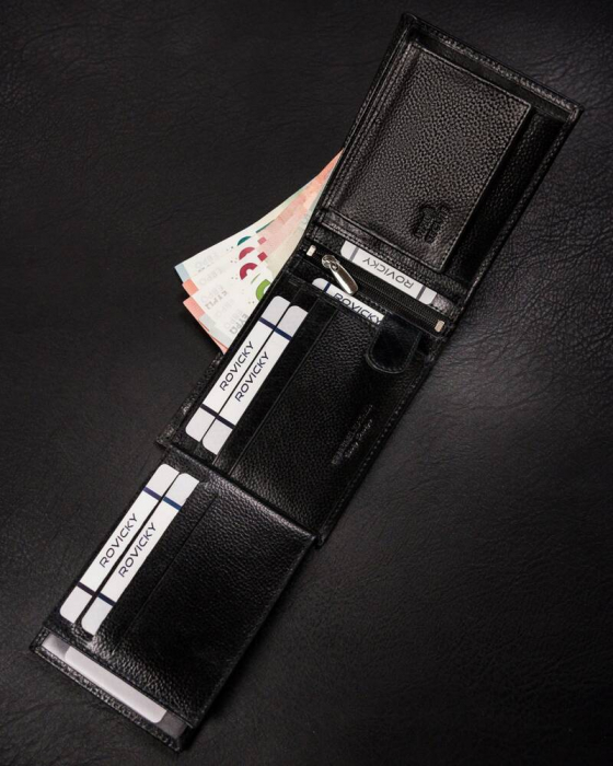 Portofel barbati din piele naturala Rovicky PTR-N61-RPVT-BL BL [8]