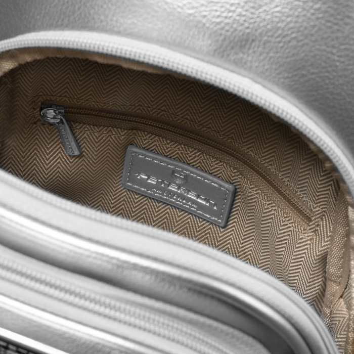 Geantă de umăr argintie la modă pentru femei din piele ecologică, geantă crossbody, Peterson PTR-PTN SSY-1-PIL SILVER [6]