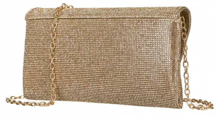 Geantă clutch de damă elegantă cu zirconi - Peterson PTR-PTN XS102-8726 GOLD [3]
