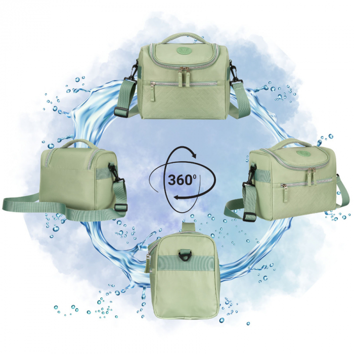 Geantă cosmetice de călătorie din material sintetic verde cu cârlig pentru agățare - Peterson PTR-PTN 24463-3964 GREEN [2]