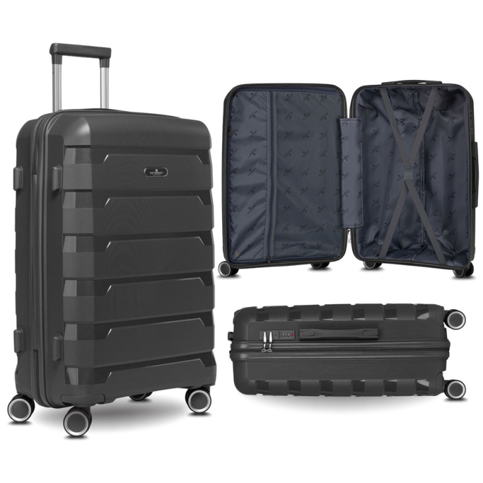 Valiză mare, gri, din polipropilenă, cu mâner extensibil - Peterson PTR-PTN HPP-01-W-L-1822 [2]