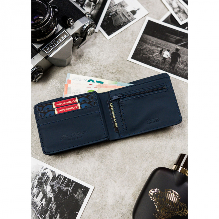 Portofel din piele pentru barbati Peterson PTR-PTN EH-07Z NAVY [6]