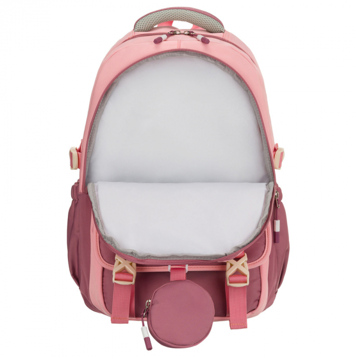Rucsac școlar spațios din poliester roz, cu bretele reglabile - Peterson PTR-PTN 8610-1327 PINK [8]