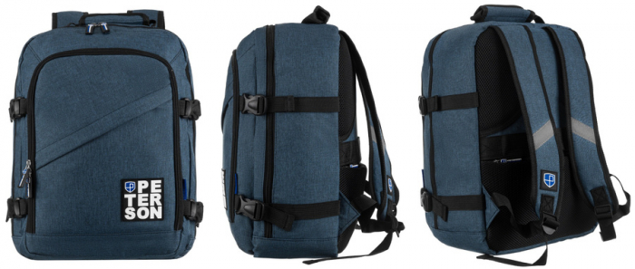 Rucsac de călătorie, impermeabil din poliester, cu spațiu pentru laptop - Peterson PTR-PTN PLG-02-T NA+BL [5]