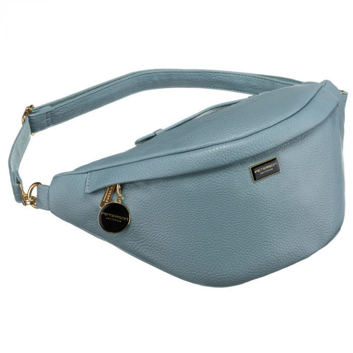 Geantă sport la modă albastră pentru femei, tip borseta, de umăr sau crossbody, confecționată din piele ecologică Peterson PTR-PTN SSY-2-F19 BLUE [1]