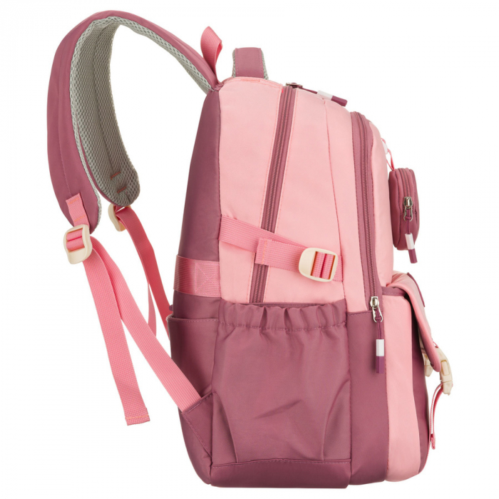 Rucsac școlar spațios din poliester roz, cu bretele reglabile - Peterson PTR-PTN 8610-1327 PINK [2]