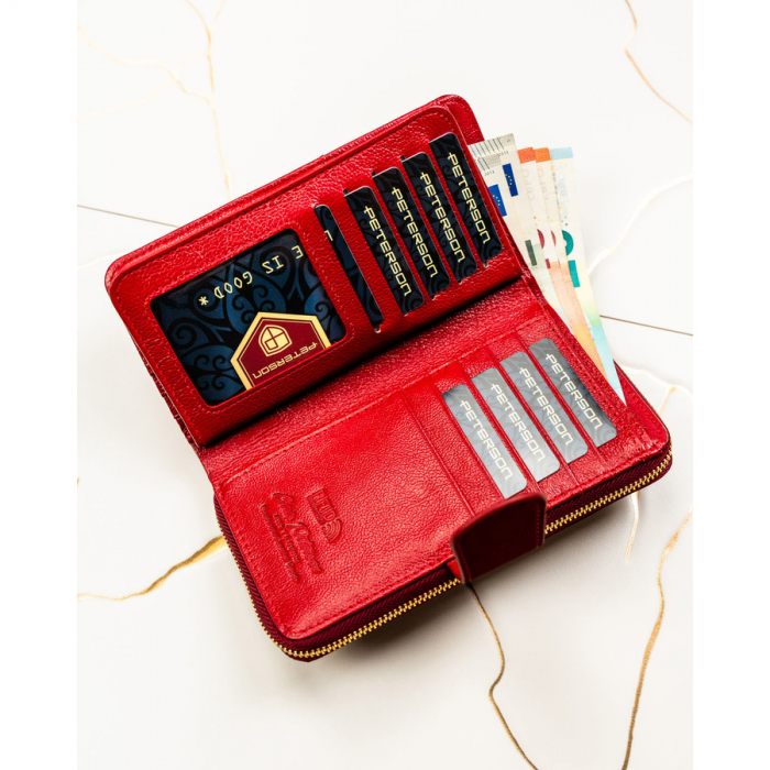 Portofel din piele pentru femei Peterson PTR-PTN PS116-HNL RED [7]