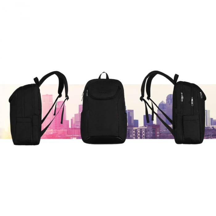 Rucsac urban, încăpător, din nailon negru, cu compartiment pentru laptop - Peterson PTR-PTN 24400-6904 BLACK [8]