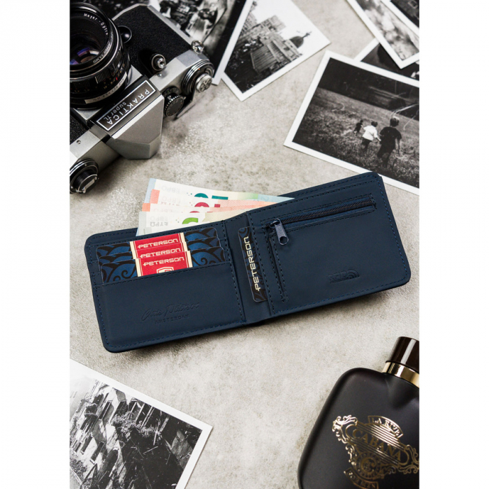 Portofel din piele pentru barbati Peterson PTR-PTN EH-04Z NAVY [6]